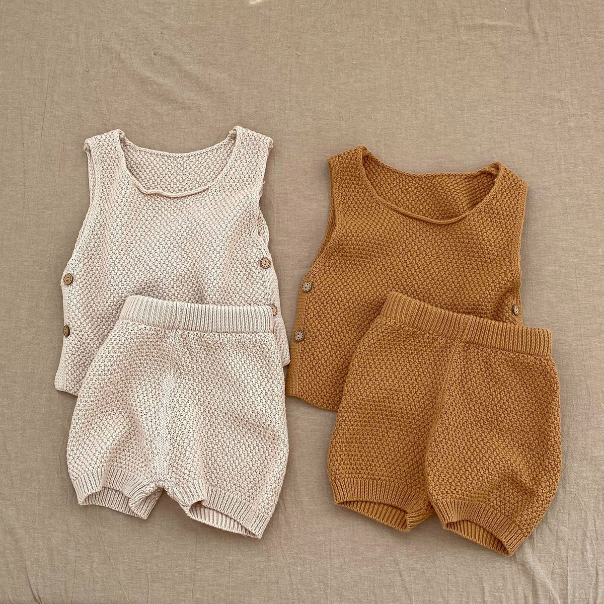 Vest Open Button Top Shorts Boys And Girls Baby 2 Pieces Suit - Cindi Book