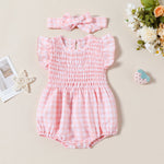 Summer Baby Girl Sweet Plaid Newborn Jumpsuit - Cindi Book