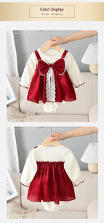 Baby Jumpsuit Bow Baby Long-sleeved Triangle Romper Romper - Cindi Book