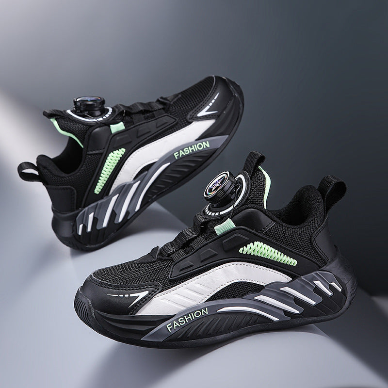 New Autumn Non-Slip Soft-Soled Running Sneakers With Rotating Buckles For Older And Teenage Kids - Cindi Book