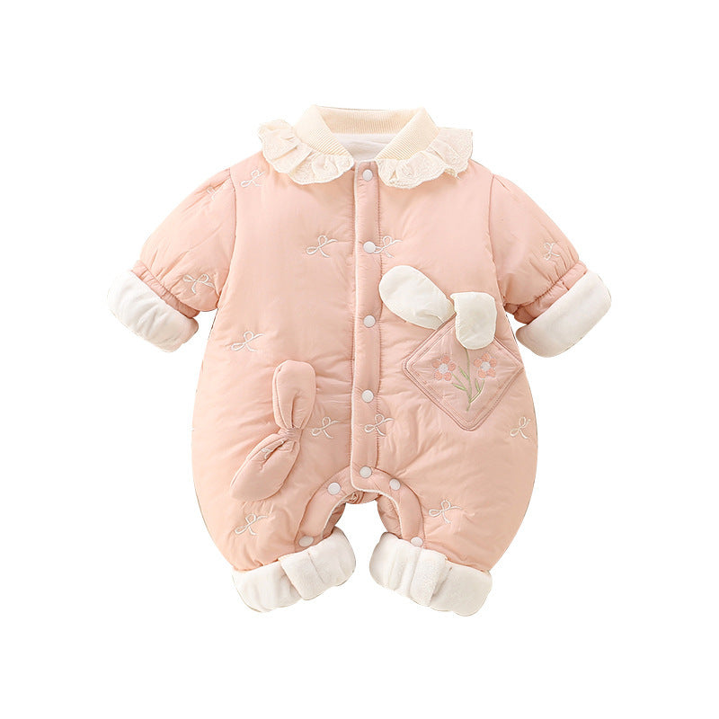 Girls' Baby Cute Jumpsuit Thickened Outer Wear Days Warm In Late Autumn - Cindi Book