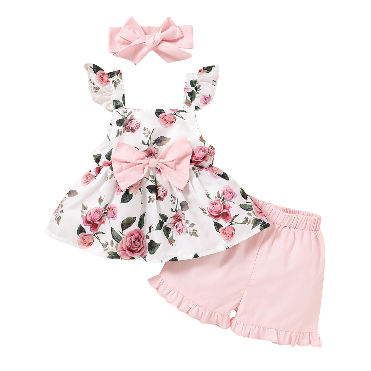 Solid Color Lace Shorts Hairband Set - Cindi Book