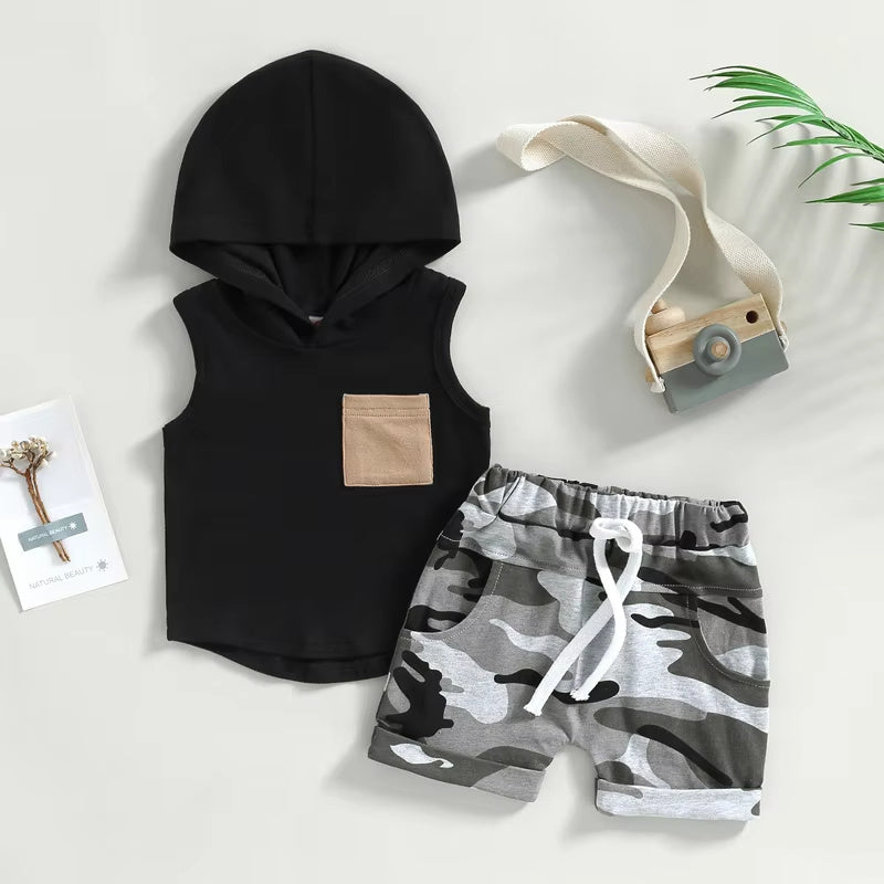 Boys' Hooded Vest T-shirt Suit - Cindi Book