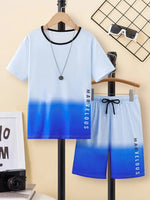 Boys' Casual Short Sleeve T-shirt Top Shorts Two-piece Set - Cindi Book