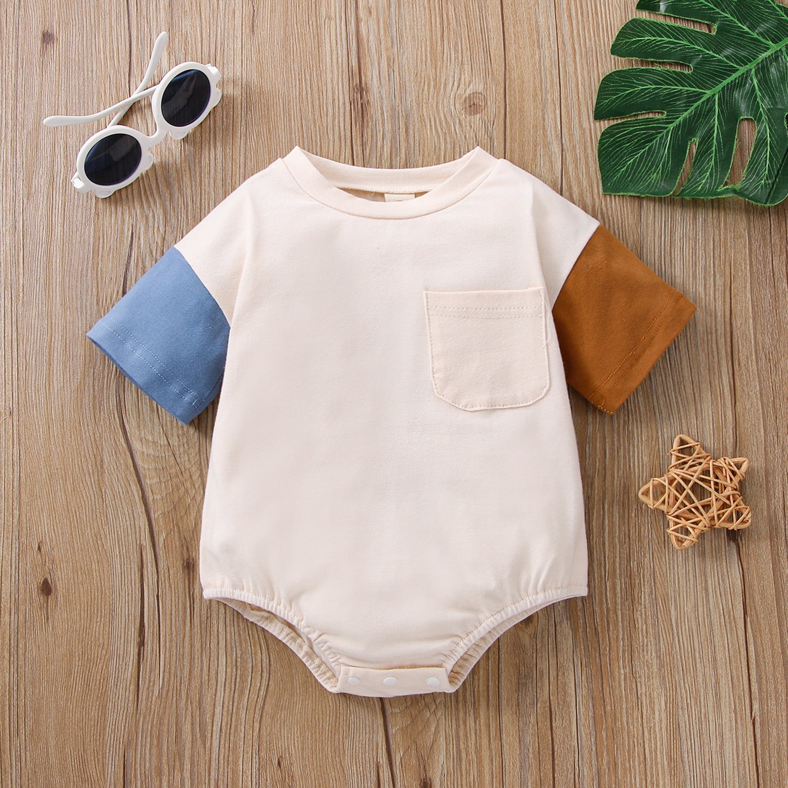 Newborn Solid Color Fashion One-piece Toddler Jumpsuit - Cindi Book