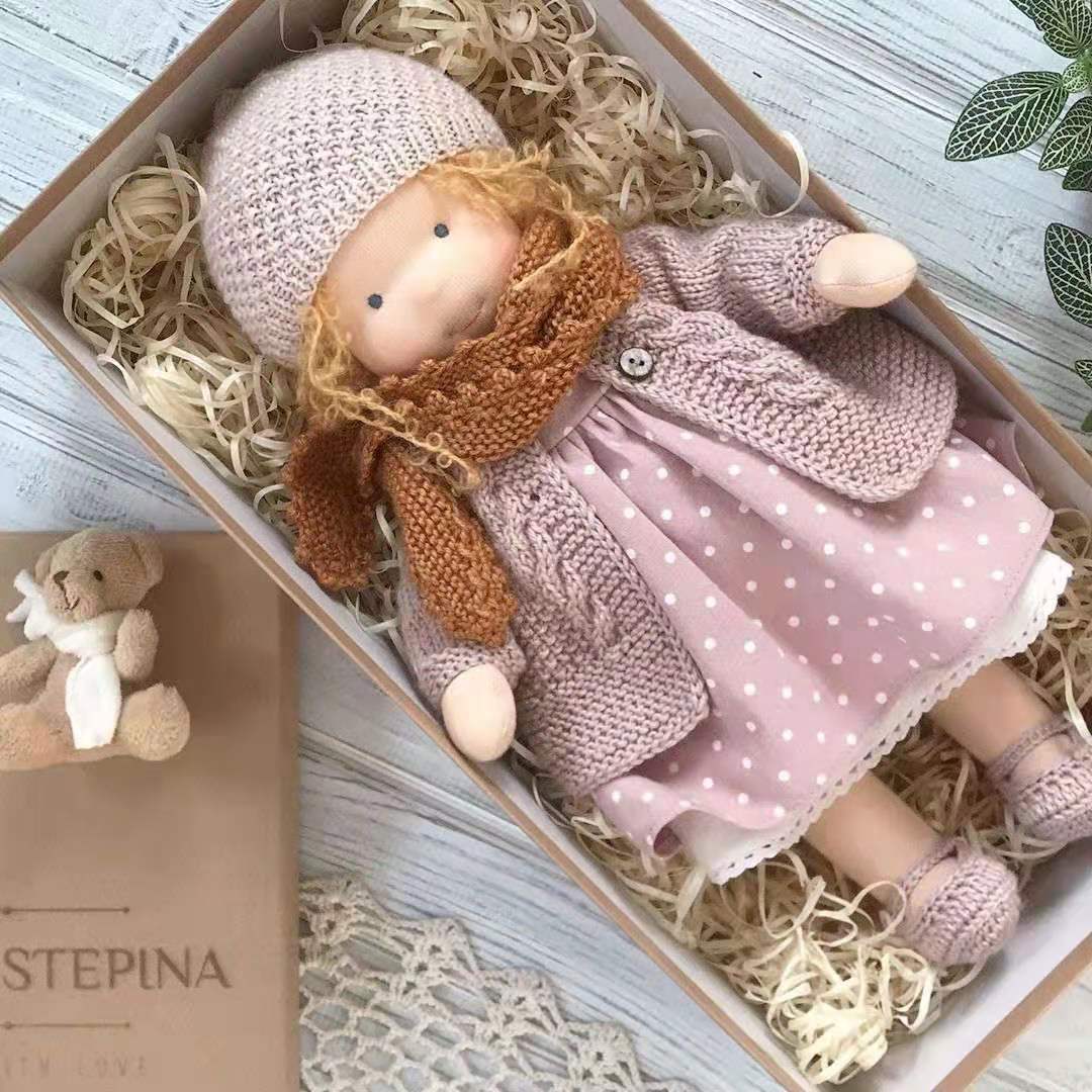 Handmade Plush Doll Golden Curly Girl Finished Product - Cindi Book
