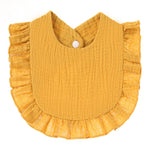 Ruffled Cotton Gauze Lace Bib Saliva Pocket - Cindi Book