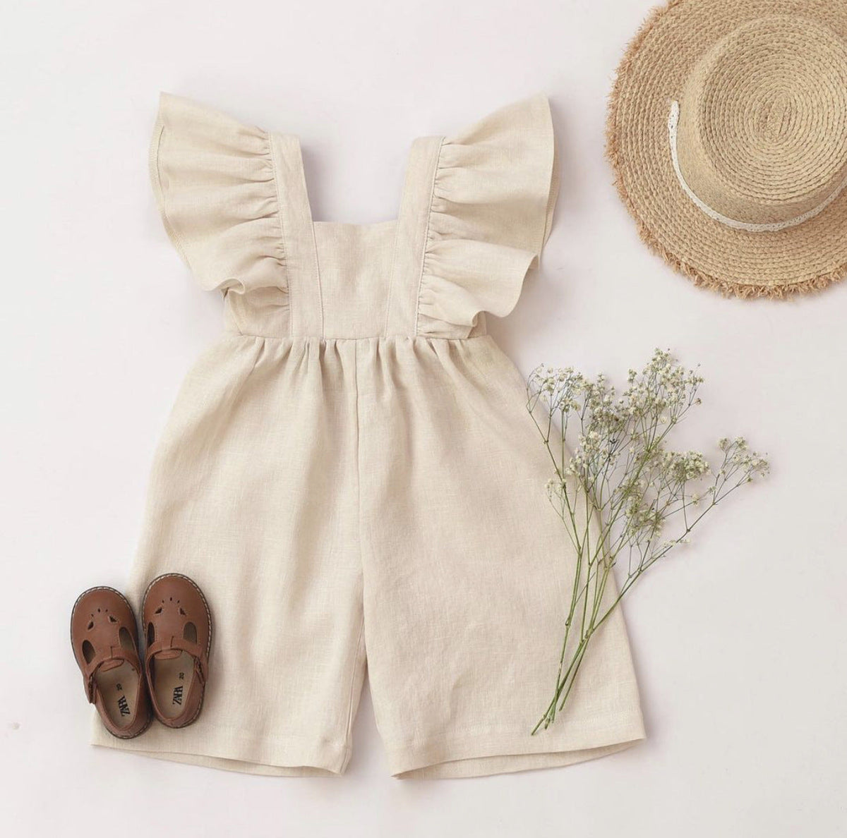 Children's Clothing Infant Cotton And Linen One-piece Shorts Strap - Cindi Book