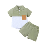 Boys' Summer Cotton And Linen Casual Short-sleeved Shirt And Shorts Suit - Cindi Book