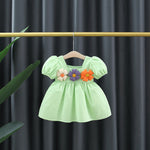 Girl's Square Collar Puff Sleeve Princess Dress - Cindi Book