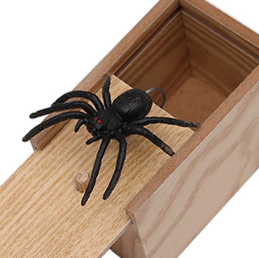 Prank Spider Wooden Scare Box Trick Play Joke Lifelike Surprise April Fools' Day Funny Novelty Toys Gags Practical Gifts - Cindi Book