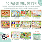 Farm Busy Book with Zipper Pouch