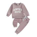 Girls Fashion Simple Letter Print Sweatshirt Suit - Cindi Book