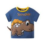 Cartoon Three-dimensional Dinosaur Boys' T-shirt Summer Korean Cartoon - Cindi Book