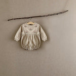Kids Corduroy Embroidered Long Sleeve Romper Bodysuit - Cindi Book
