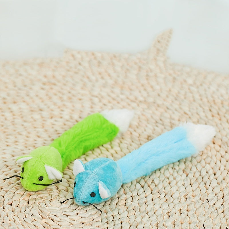 Colorful Long Tail Plush Mouse Self-Hi Nibbling Cat Does Not Hurt Nails Puzzle Cat Toy - Cindi Book