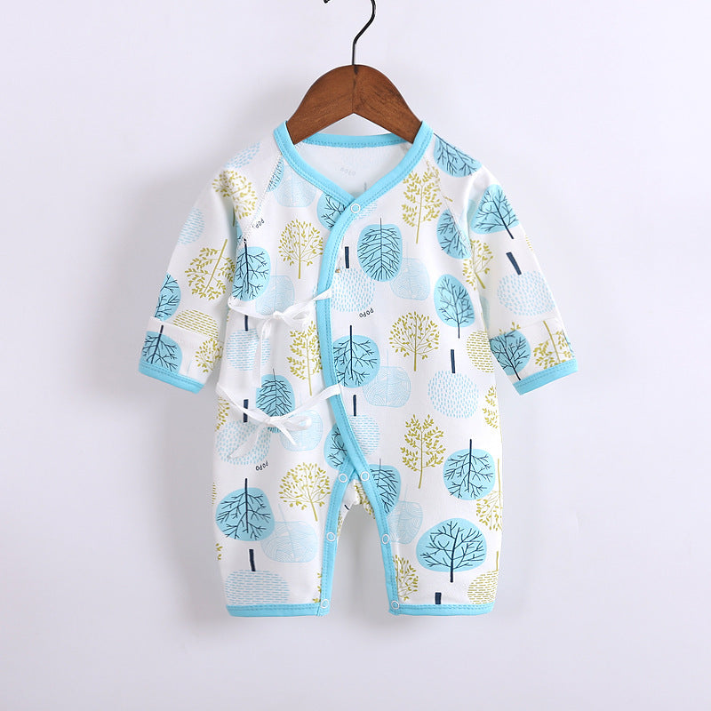 Baby's Cotton Long-sleeved Lace-up Butterfly Jumpsuit - Cindi Book