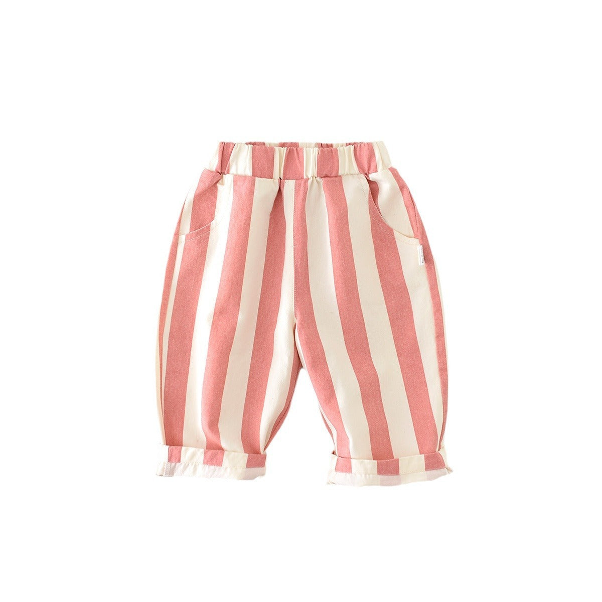 Infant Spring High Waist Color Striped Casual Trousers - Cindi Book