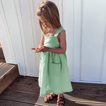 Children's Cotton And Linen Dress, Sleeveless Summer Style - Cindi Book