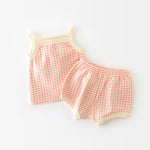 Baby Suit Summer Pajamas New Korean Style Infant Thin Suspenders Vest Shorts Boys 'and Girls' Home Wear - Cindi Book