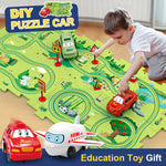 Children Puzzle Electric Railroad Speeder DIY Assembly Electric Car Automatic Rail City Scene Construction Education Toy Gift - Cindi Book