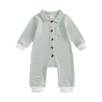 Babies' Jumpsuit Front Open Single-breasted Knitted Long Sleeve - Cindi Book