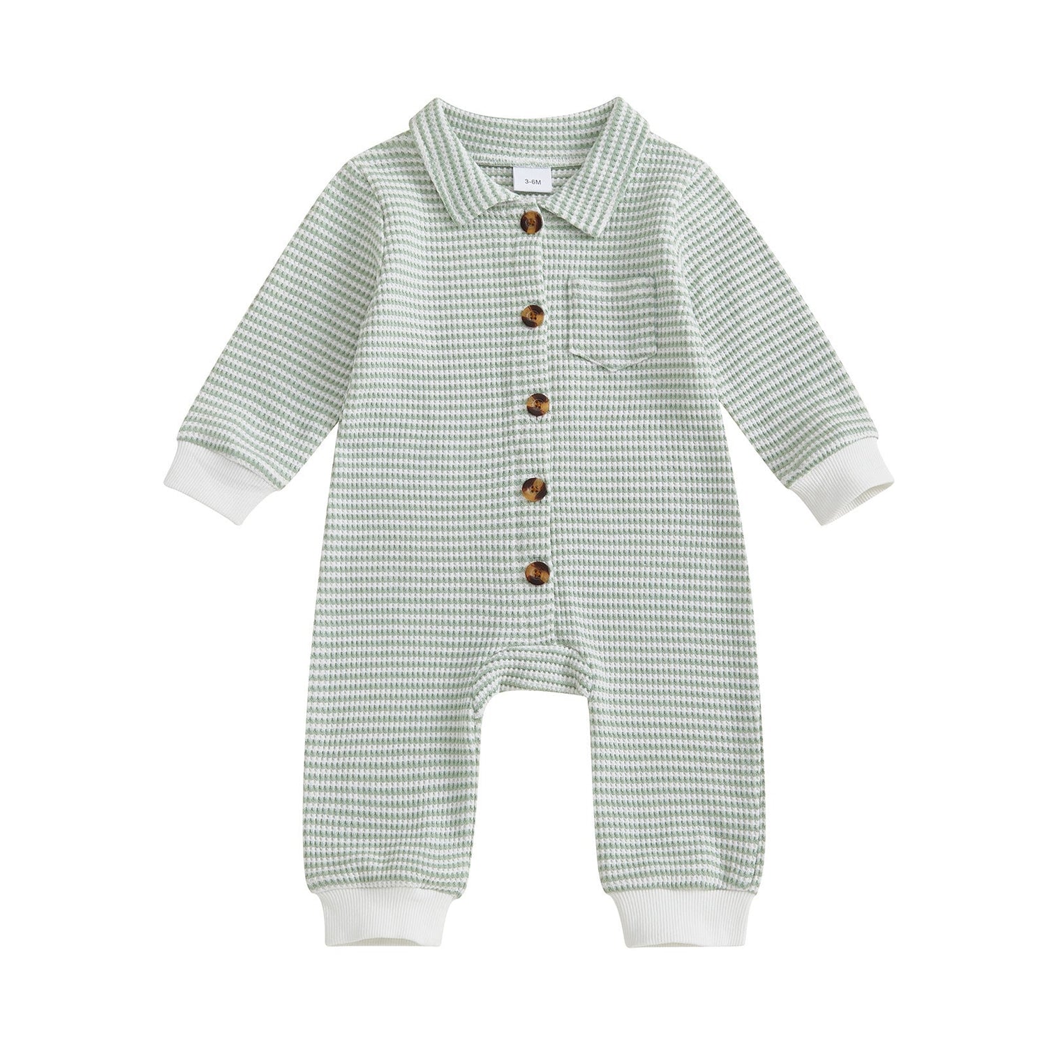 Babies' Jumpsuit Front Open Single-breasted Knitted Long Sleeve - Cindi Book