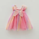 Rainbow Wings Mesh Girl Dress - Cindi Book