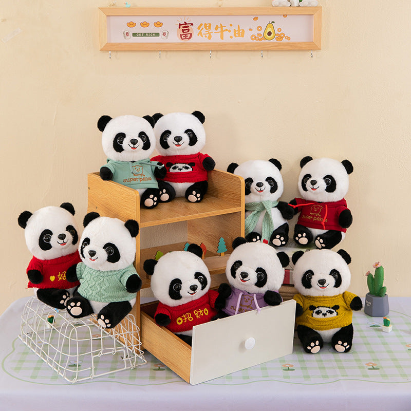 Cute Panda Plush Toy Wearing Clothes - Cindi Book