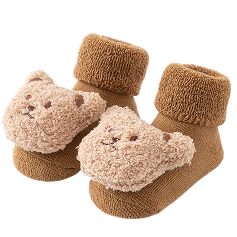 Baby Socks Terry Plus Velvet Thickened Middle Tube Non-slip - Cindi Book