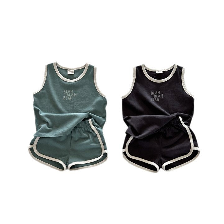 Cotton Sports Vest Shorts Casual Children Suit - Cindi Book