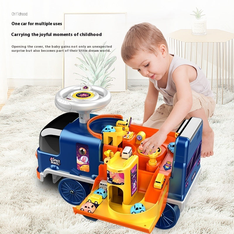 Children's Space Bus Fire Police Electric Toys Can Sit People - Cindi Book