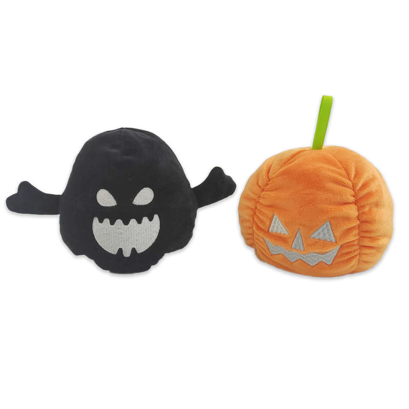 Halloween Luminous Plush Toys Creative Cute Reversible Ghost Pumpkin Plush Toy Kids Children Gift Two-Sided Flip Children's Toys