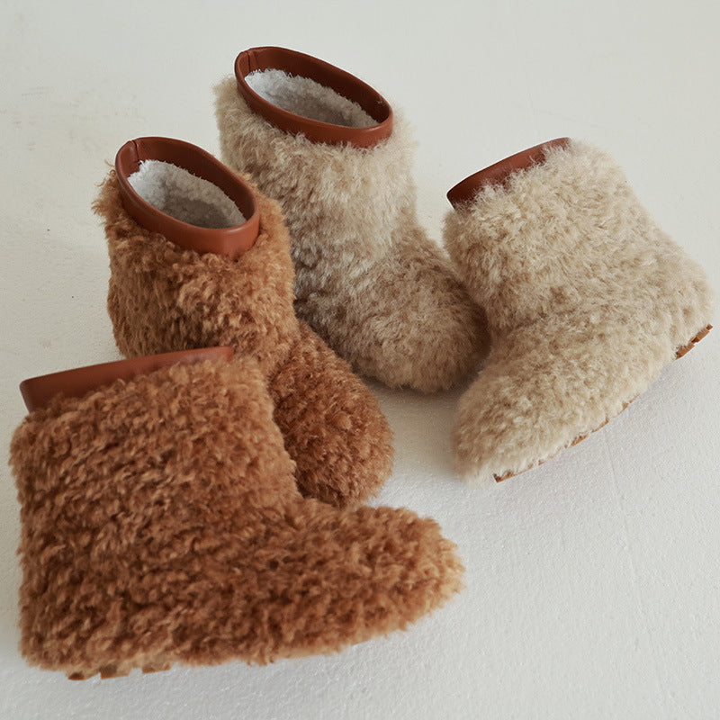 New Casual Winter Girls Thermal Soft Soled Sleeve Fur Booties - Cindi Book