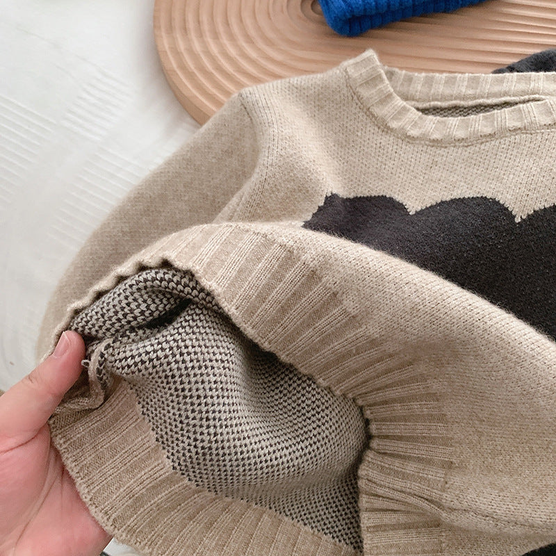 Fashion Sweater Boys Bear Jacquard Knit - Cindi Book