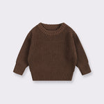 Simple Solid Color Girls' Round Neck Base Knitwear - Cindi Book