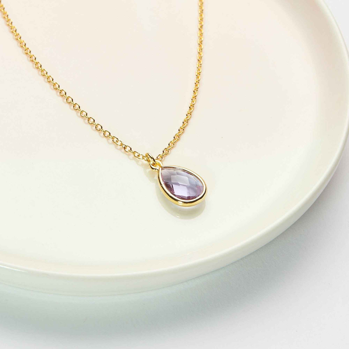 February Birthday Amethyst Birthstone Necklace