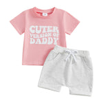 Baby Girl Letter Print Short-sleeve Suit - Cindi Book