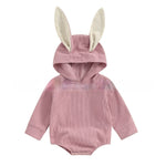 Boys And Girls Long Sleeve Corduroy Hooded Rabbit Ear Romper - Cindi Book