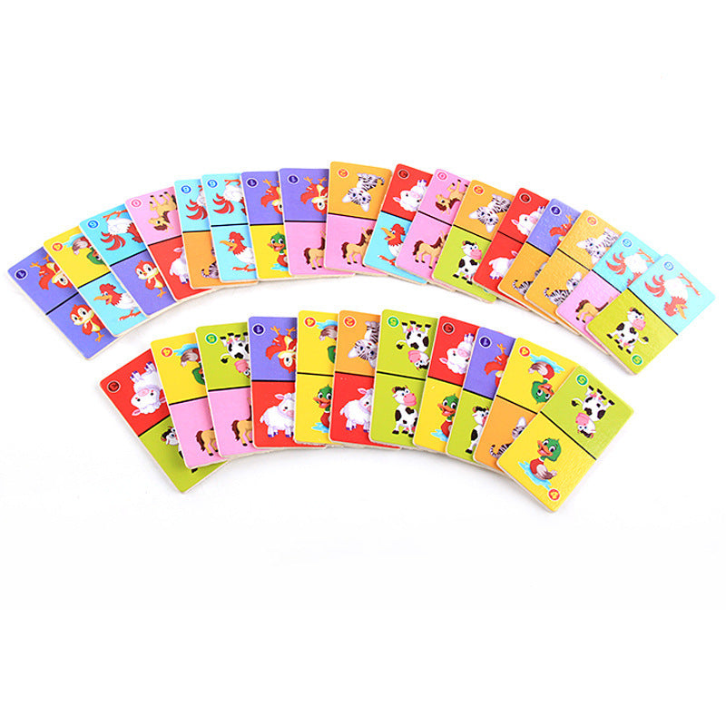 Wooden Solitaire Animal Domino Kids - Cindi Book