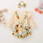 Infant Baby Girl Shoulder Strap Princess Dress Multi-color Long-sleeved Triangle Romper - Cindi Book
