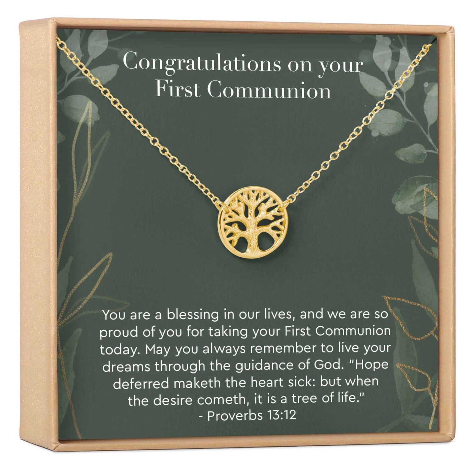 First Communion Tree Necklace