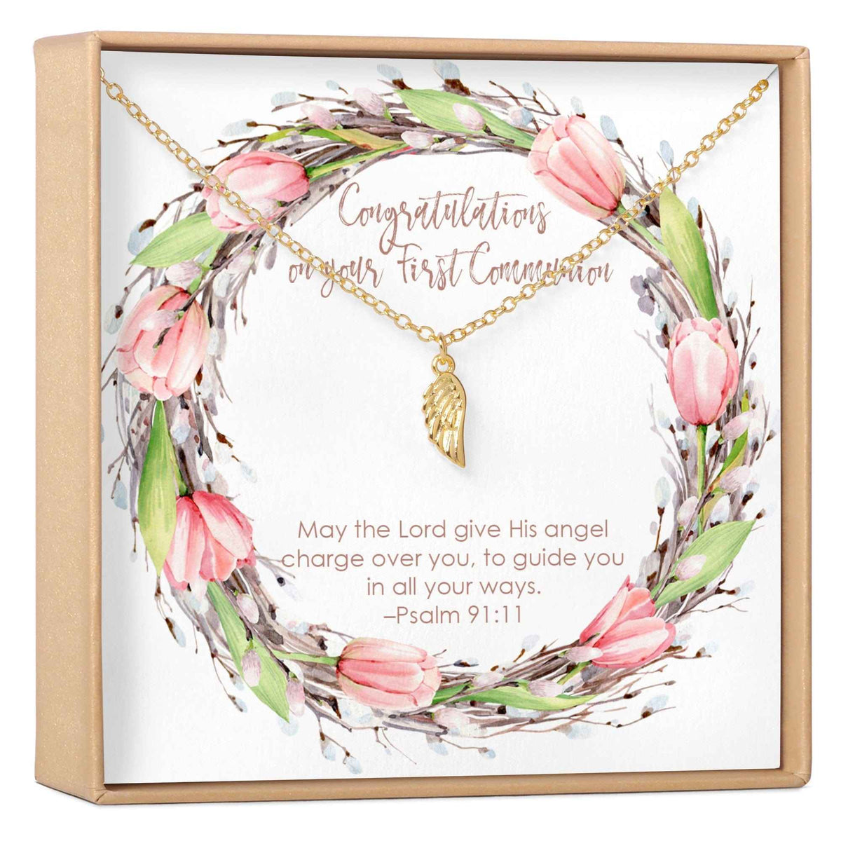 First Communion Wing Necklace