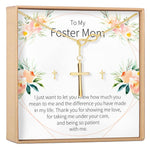 Foster Mom Cross Earring and Necklace  Jewelry Set