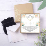 Foster Mom Cross Earring and Necklace  Jewelry Set