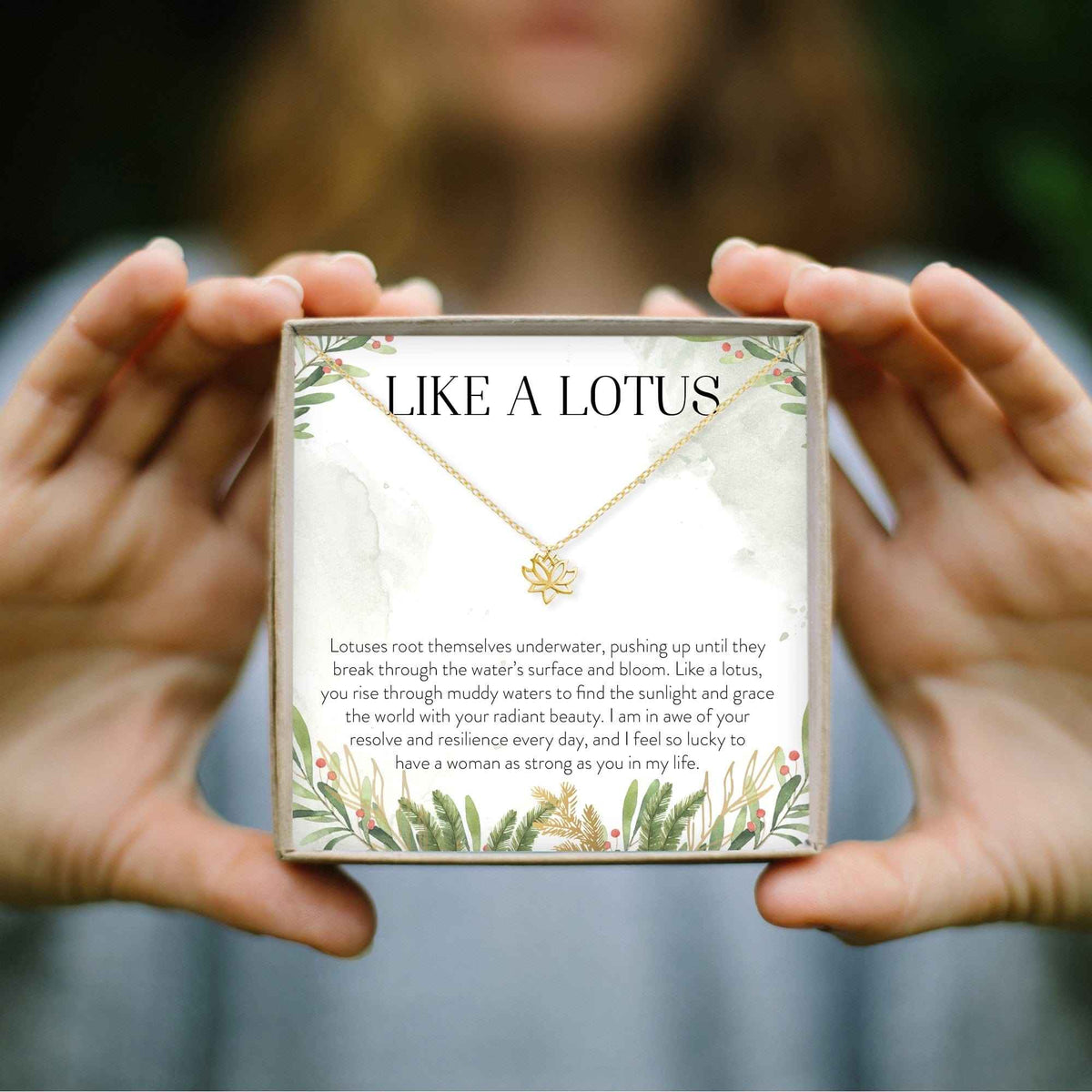 Gifts for Women with Cancer Lotus Necklace