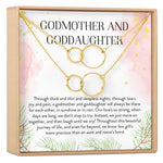Godmother-Goddaughter Double Circles Necklace Set