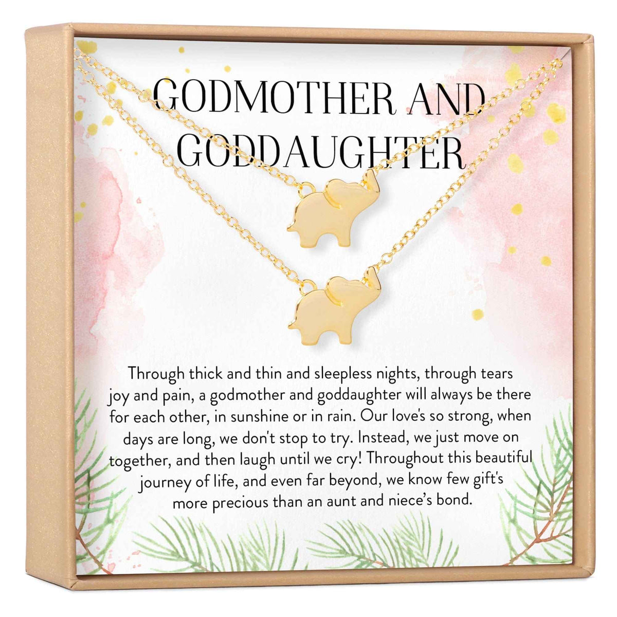 Godmother-Goddaughter Elephant Necklace Set