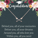 Graduation Double Intersecting Arrows Necklace