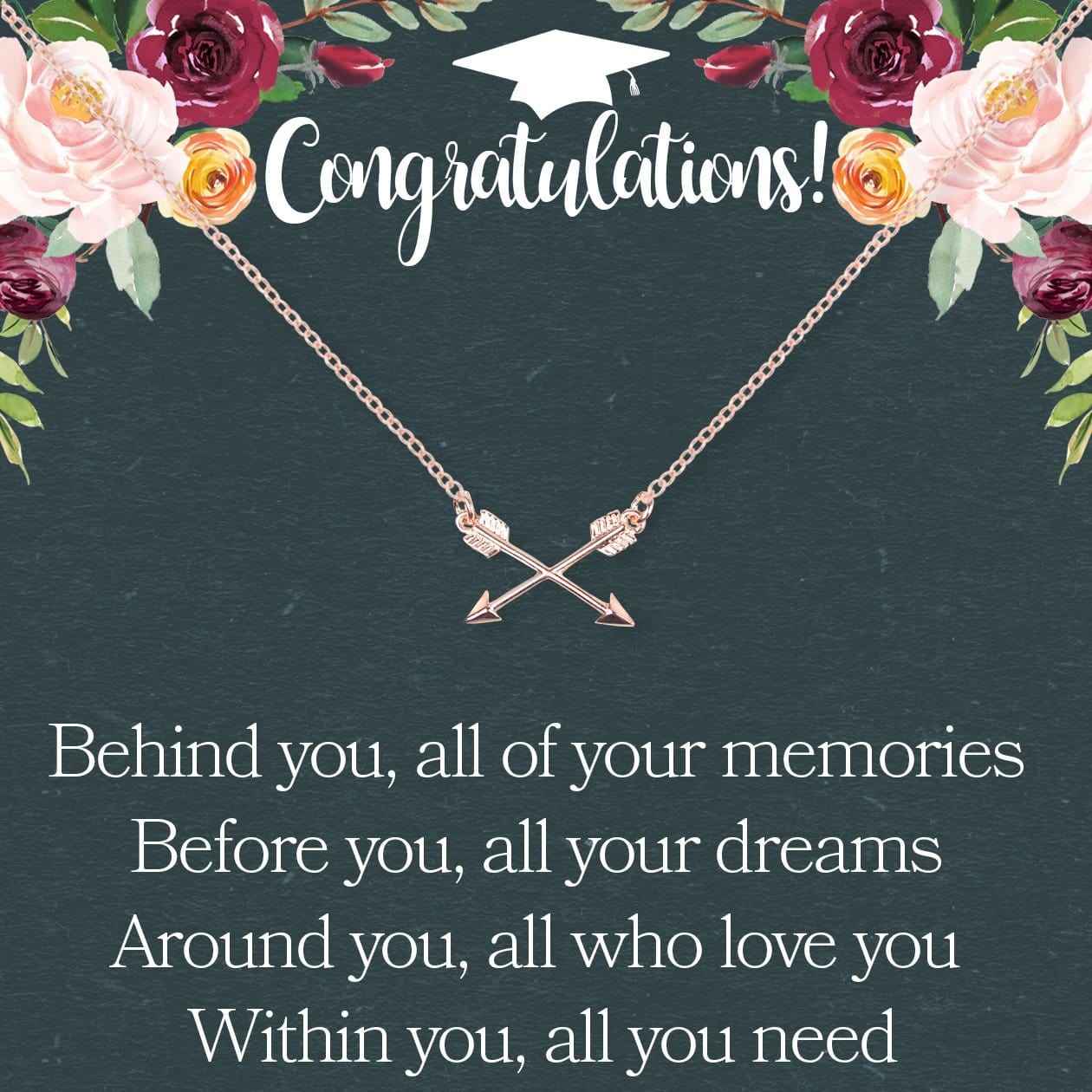 Graduation Double Intersecting Arrows Necklace